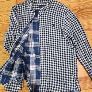 Ralph Lauren Indigo and White Plaid Shirt